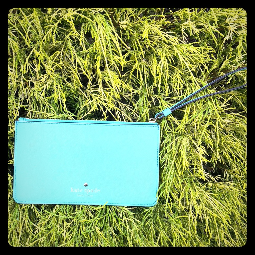 NWT Kate Spade Karolina wristlet, authentic, teal
